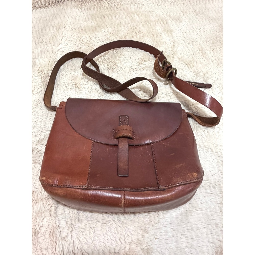 Boho Western Vintage Y2K Cognac Leather Saddle Bag Crossbody Studded Flap Purse